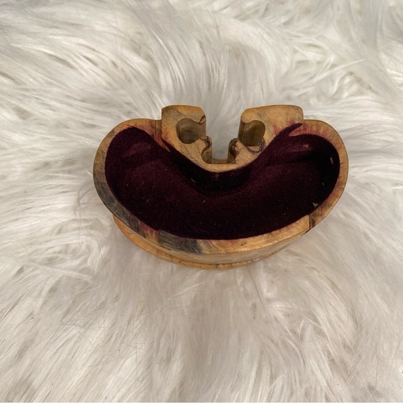 Vintage Richard Rothbard Signed Raw Burlwood Puzzle Box Felt Lined Incomplete - Picture 3 of 11